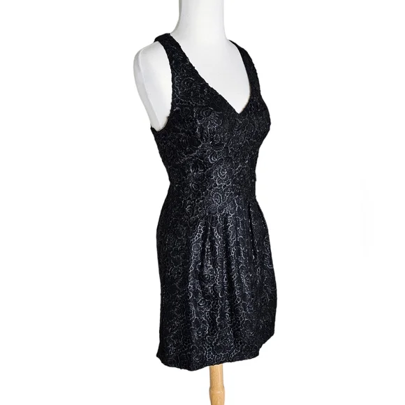 Anthro Leifsdottir Lingonberry Black Floral Lace Dress Size 2 - Picture 5 of 14